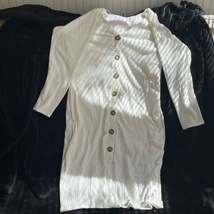 White button down day dress